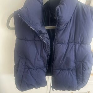 H&M Women's Dark Blue Quilted Vest